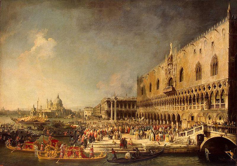 Giovanni Antonio Canal Empfang eines franzosischen Gesandten in Venedig oil painting picture